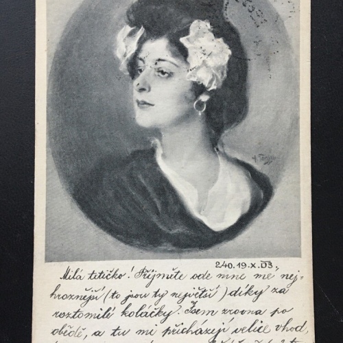 Portrait einer Frau - Künstlerkarte 400306 TH F