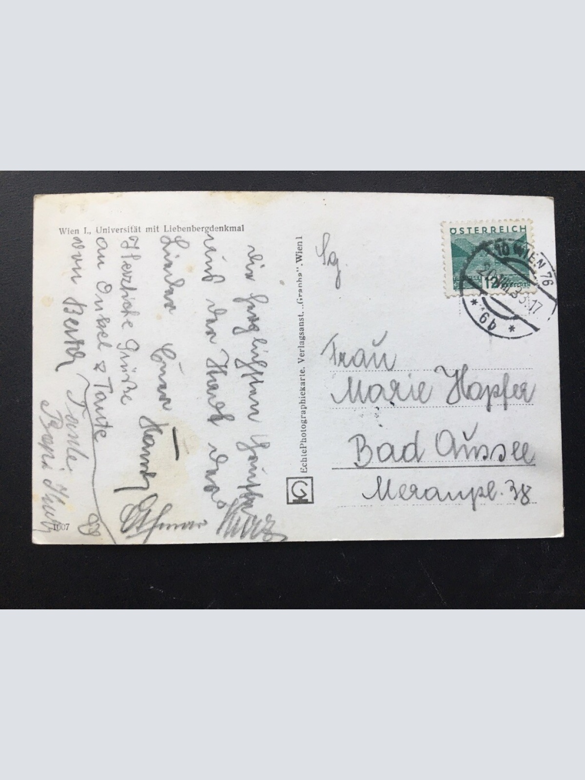 Wien - Universität mit Liebenbergdenkmal - Österreich 400305 TH F