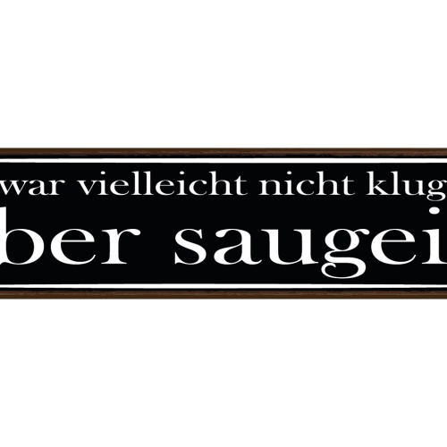 Schild Nicht Klug Saugeil Dumm Entscheidung Aktion Cool 46 x 10 Blech od. Holz