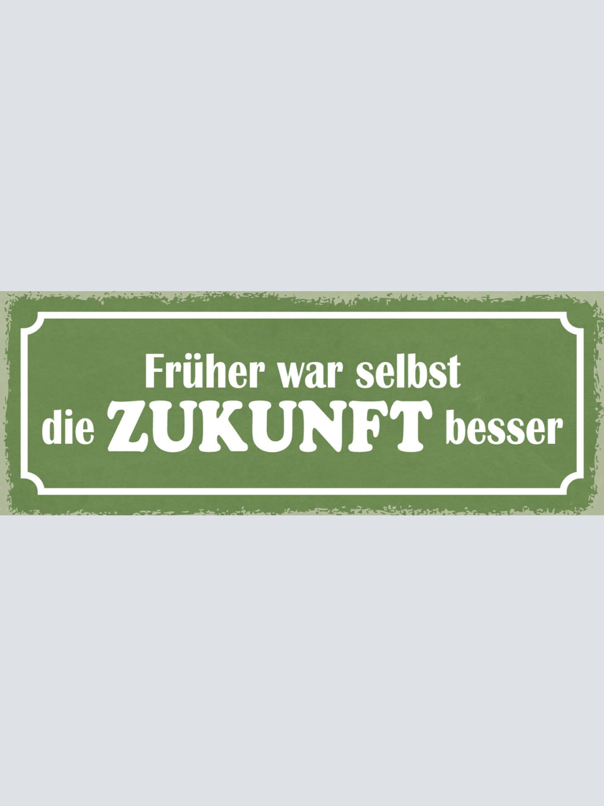 Schild Früher War Selbst Die Zukunft Besser Vergangenheit 27x10 Blech od.Holz
