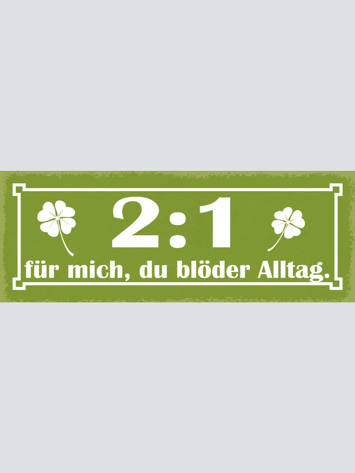 Schild 2:1 Für Mich Du Blöder Alltag Leben Arbeit Freizeit 27x10 Blech od.Holz