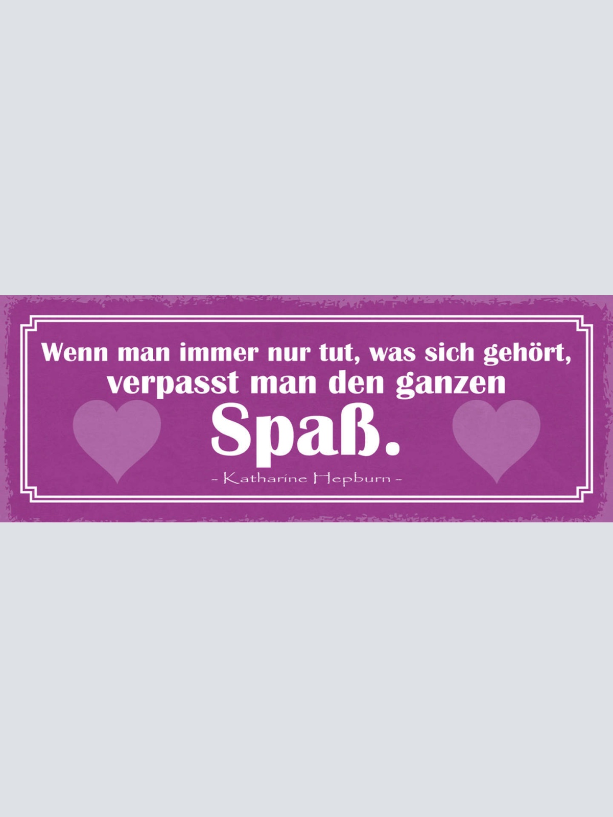 Schild Wenn Man Immer Nur Tut Was Sich Gehört Verpasst Man Den Ganzen Spaß 27x10