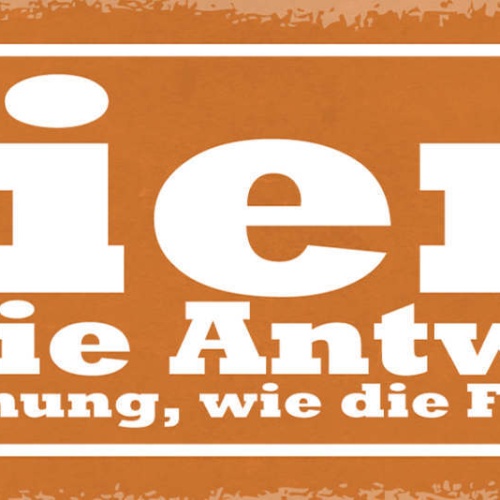 Schild Bier Ist Die Antwort Keine Ahnung Wie Die Frage War 27x10 Blech od.Holz