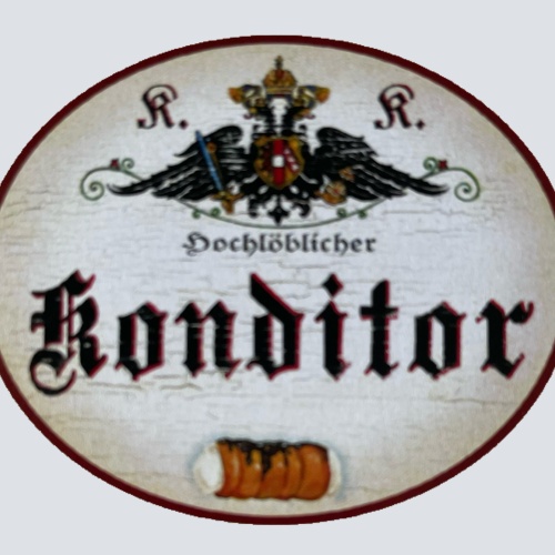 KuK Nostalgie Holzschild Hochlöblicher Konditor Konditorei Kuchen Torte Schild