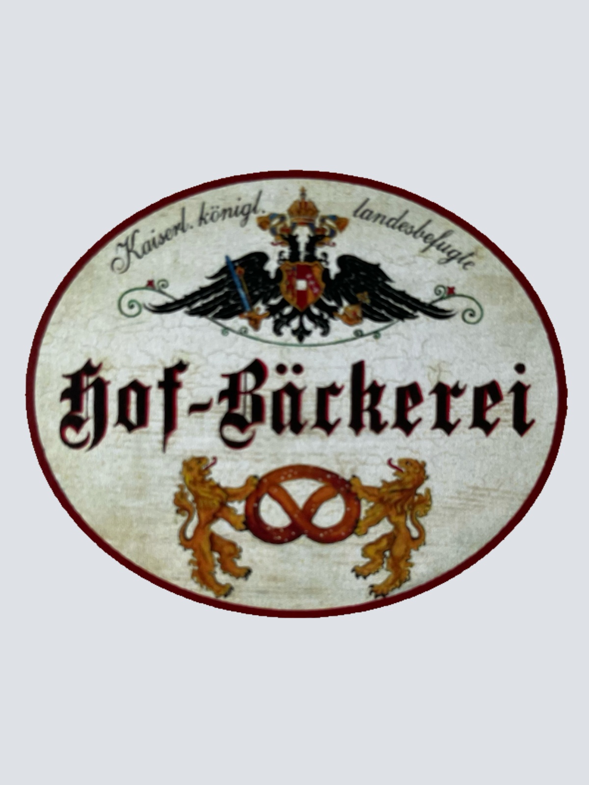 KuK Nostalgie Holzschild Landesbefugte Hof-Bäckerei Brezen Brot Bäckerei Schild