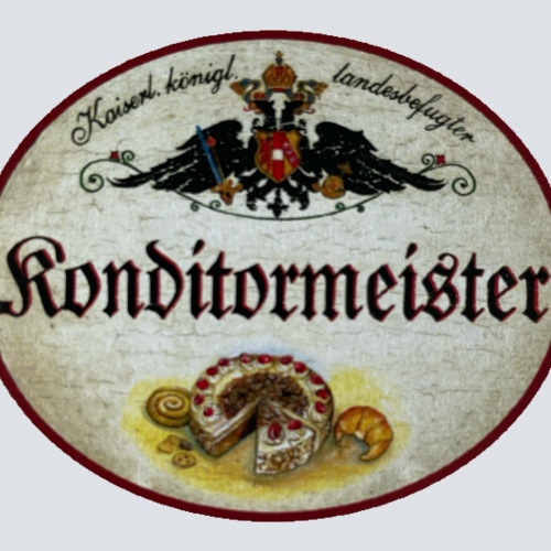 KuK Nostalgie Holzschild Landesbefugter Konditormeister Konditor Schild