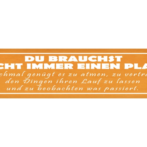 Schild Plan Atmen Vertrauen Beobachten Passieren Lassen 46 x 10 Blech od. Holz