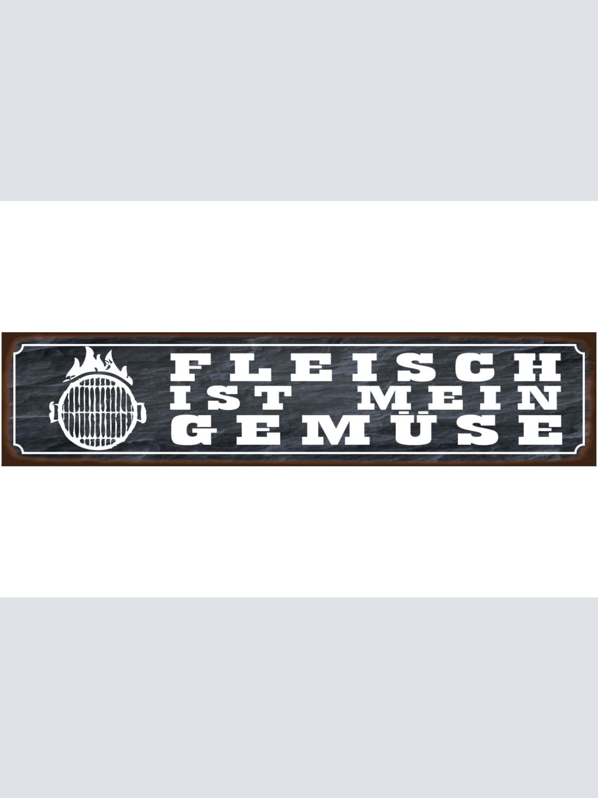 Schild Fleisch ist mein Gemüse Grillen Griller BBQ Garten 46 x 10 Blech od. Holz