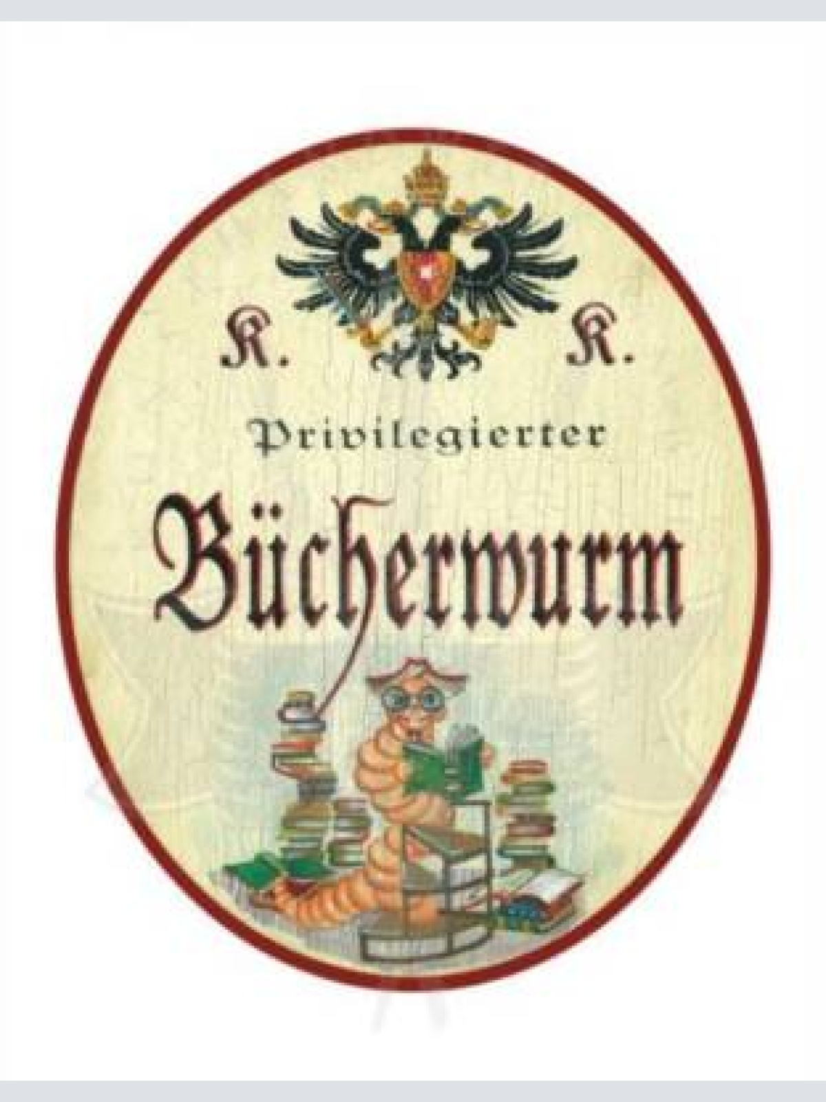 Kuk nostalgie holzschild privilegierter bücherwurm