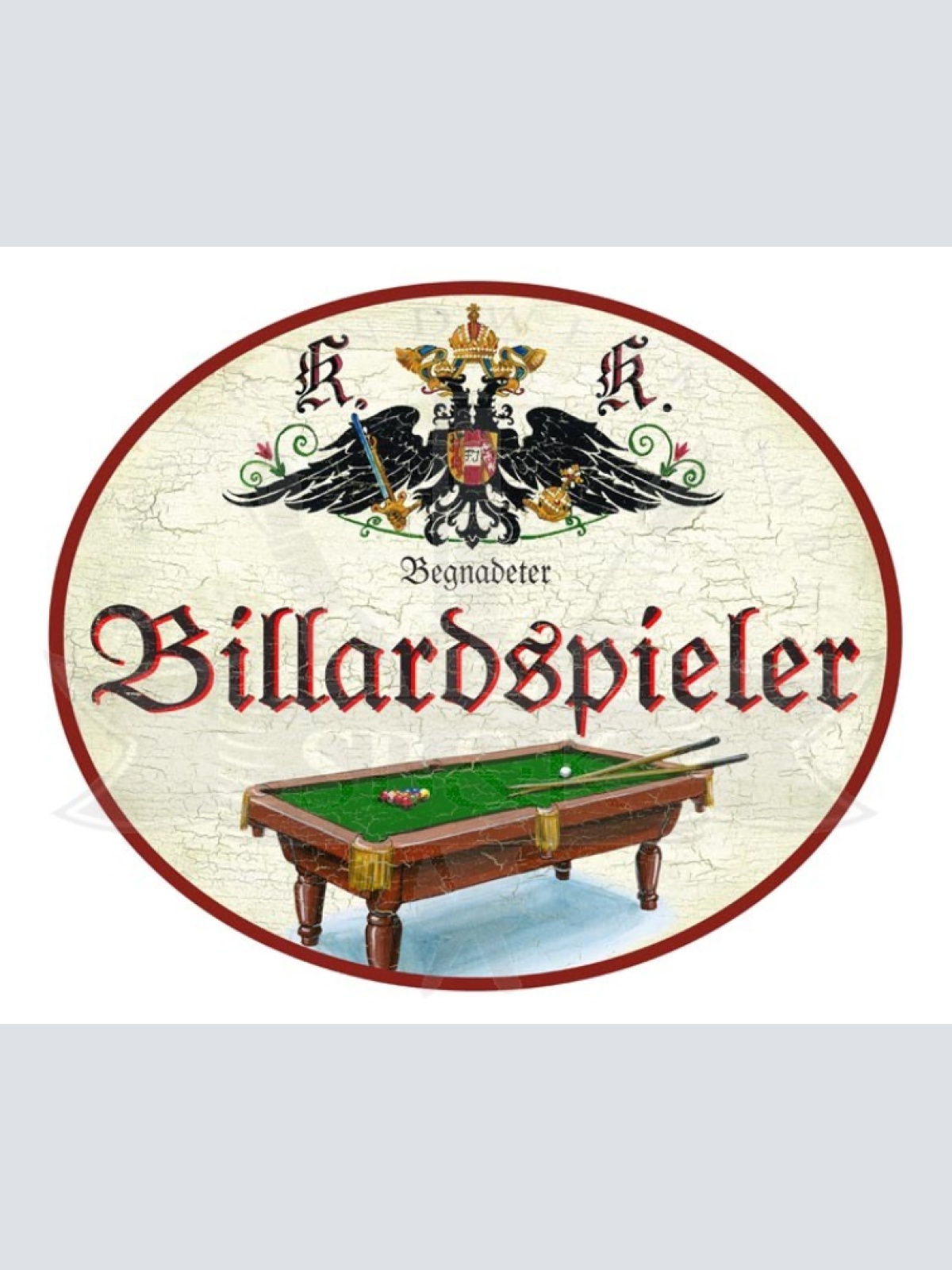 KuK Nostalgie Holzschild Begnadeter Billardspieler Billiard
