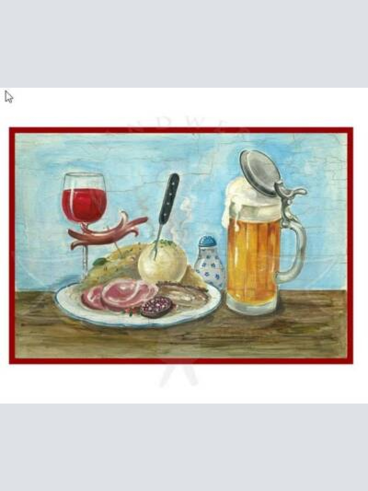 Kuk nostalgie holzschild bauernschmaus - bier und wein