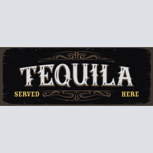 Schild Tequila Served Here Alkohol Spirituose Bar Mexiko 27x10 Blech od.Holz