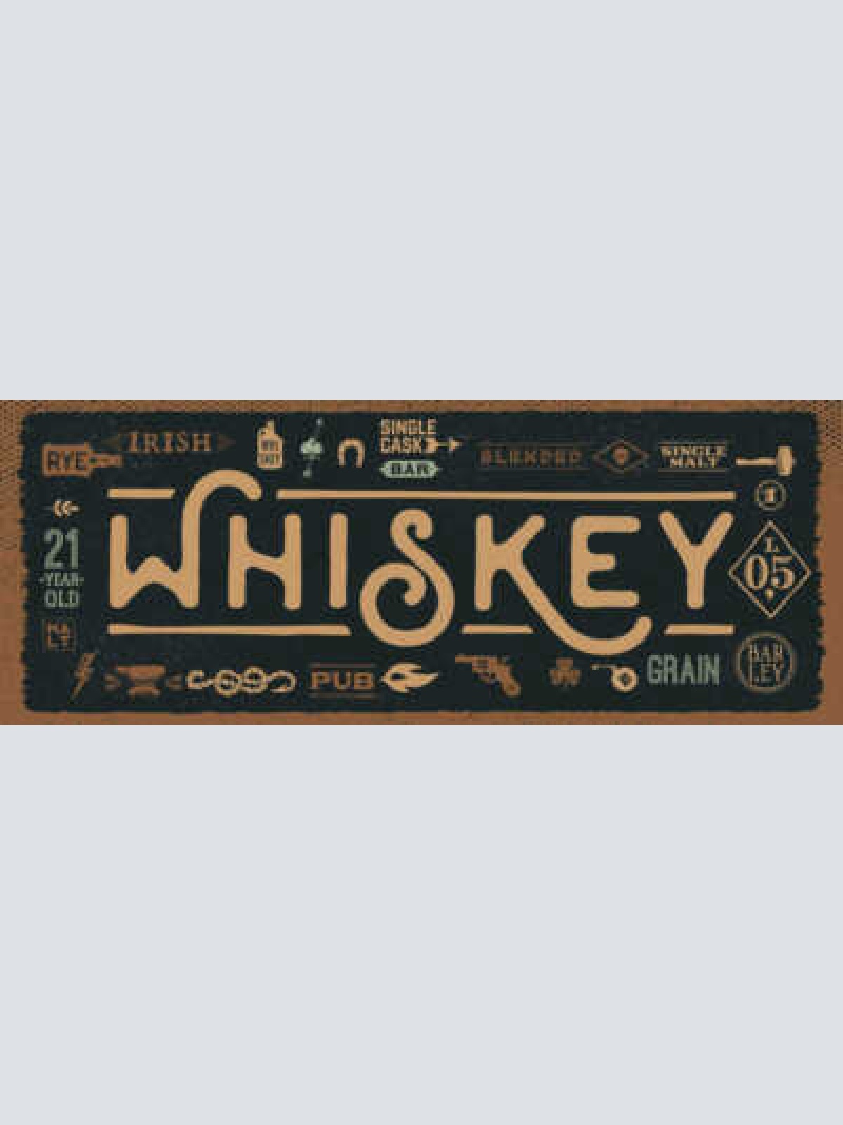 Schild Whiskey Irish Pub Bar Single Malt Whisky Alkohol 27x10 Blech od.Holz