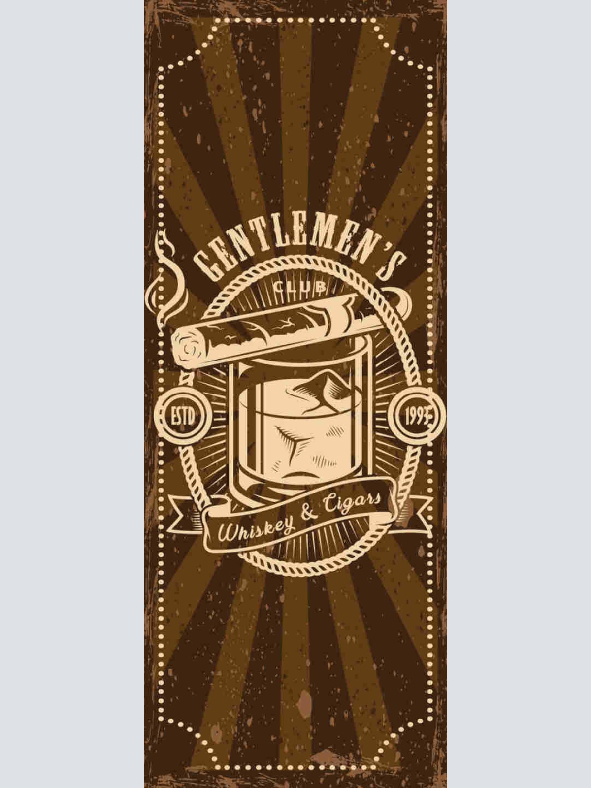 Schild Gentlemen's Club Whiskey & Cigars Whisky Zigarren 27x10 Blech od.Holz