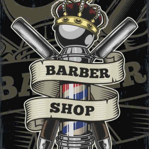 Schild Barber Shop Friseur Geschäft Frisör Haare Styling 27x10 Blech od.Holz