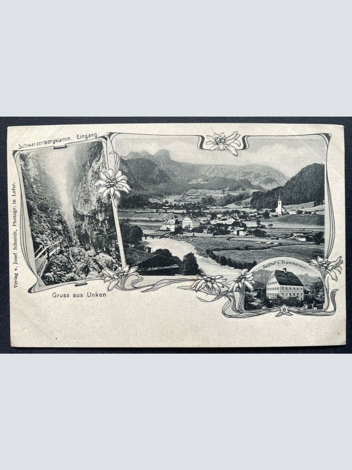 Gruss aus Unken Ortschaft Kirche Gasthof Klamm Salzburg Österreich 410701