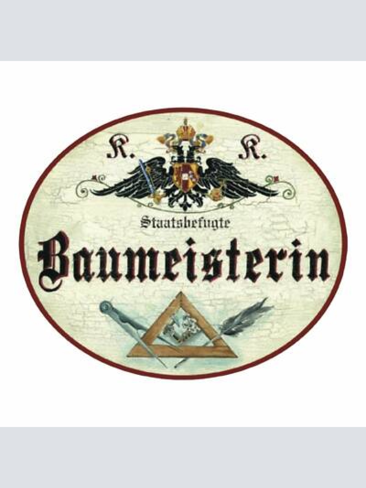 Kuk nostalgie holzschild baumeister baumeisterin