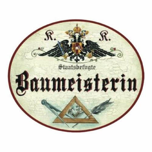 Kuk nostalgie holzschild baumeister baumeisterin