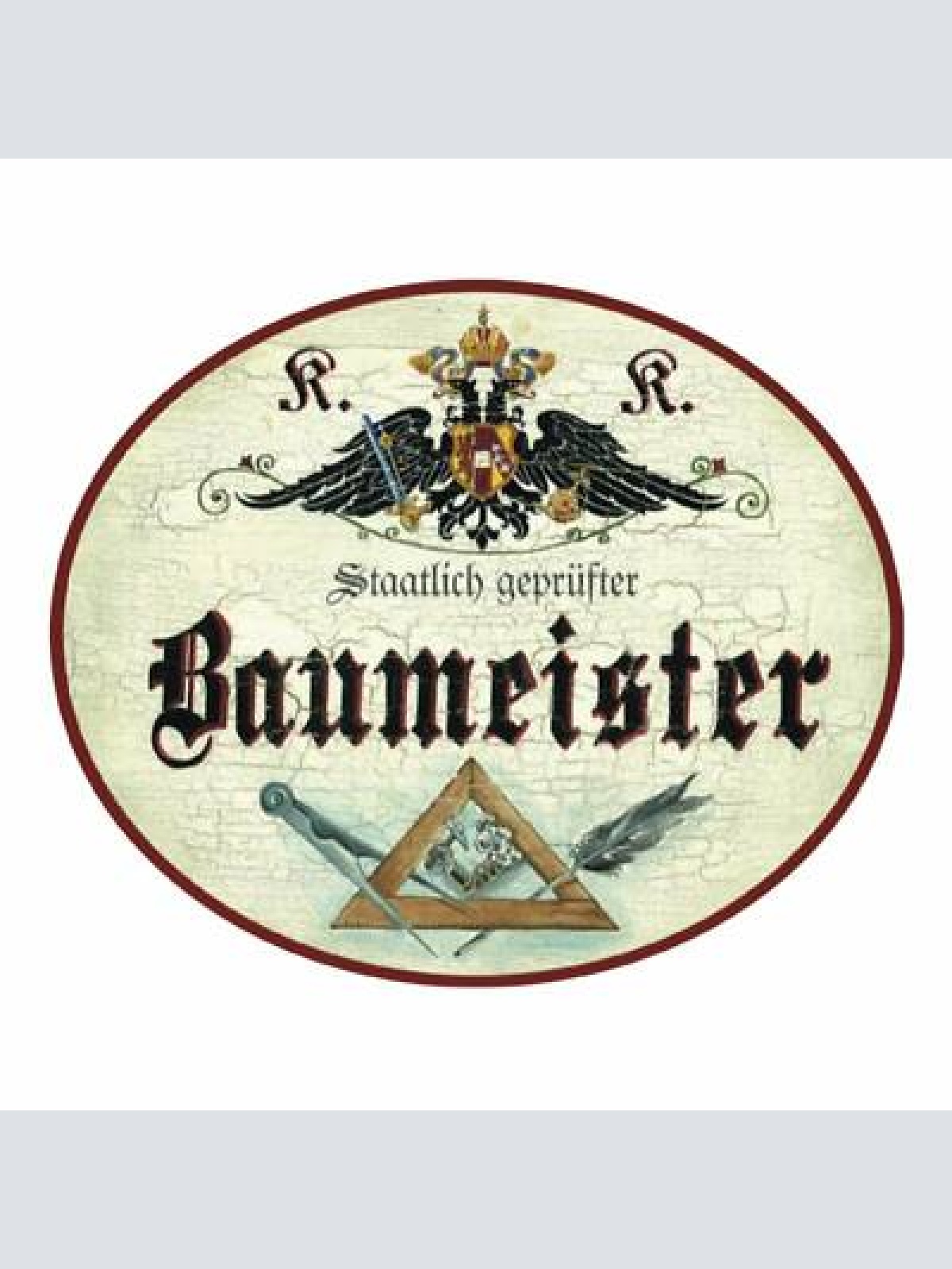 Kuk nostalgie holzschild baumeister baumeisterin