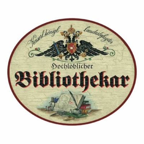 Kuk nostalgie holzschild bibliothekar bibliothekarin