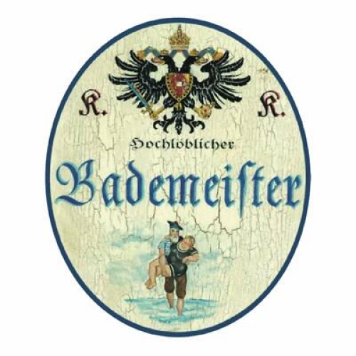 Kuk nostalgie holzschild bademeister badefrau