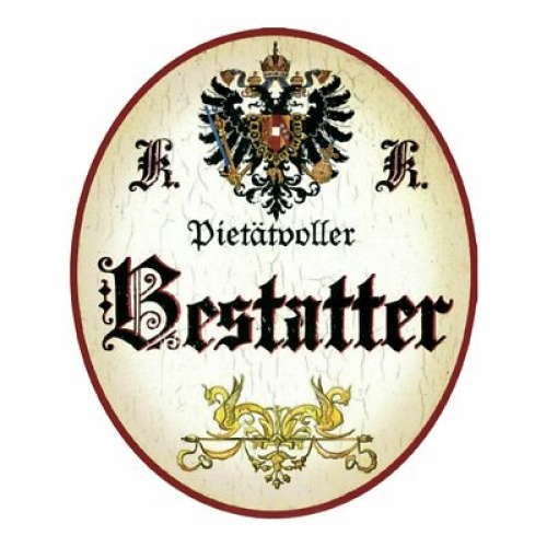 Kuk Nostalgie Holzschild Pietätvoller Bestatter