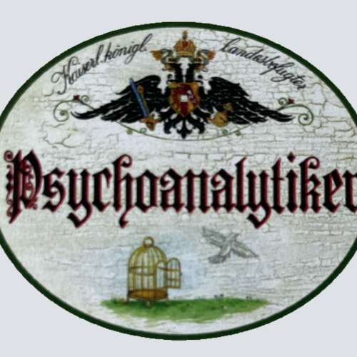 KuK Nostalgie Holzschild Landesbefugter Psychoanalytiker Psychologe Schild