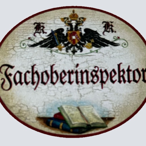 KuK Nostalgie Holzschild Fachoberinspektor Beamter Magistrat Titel Schild