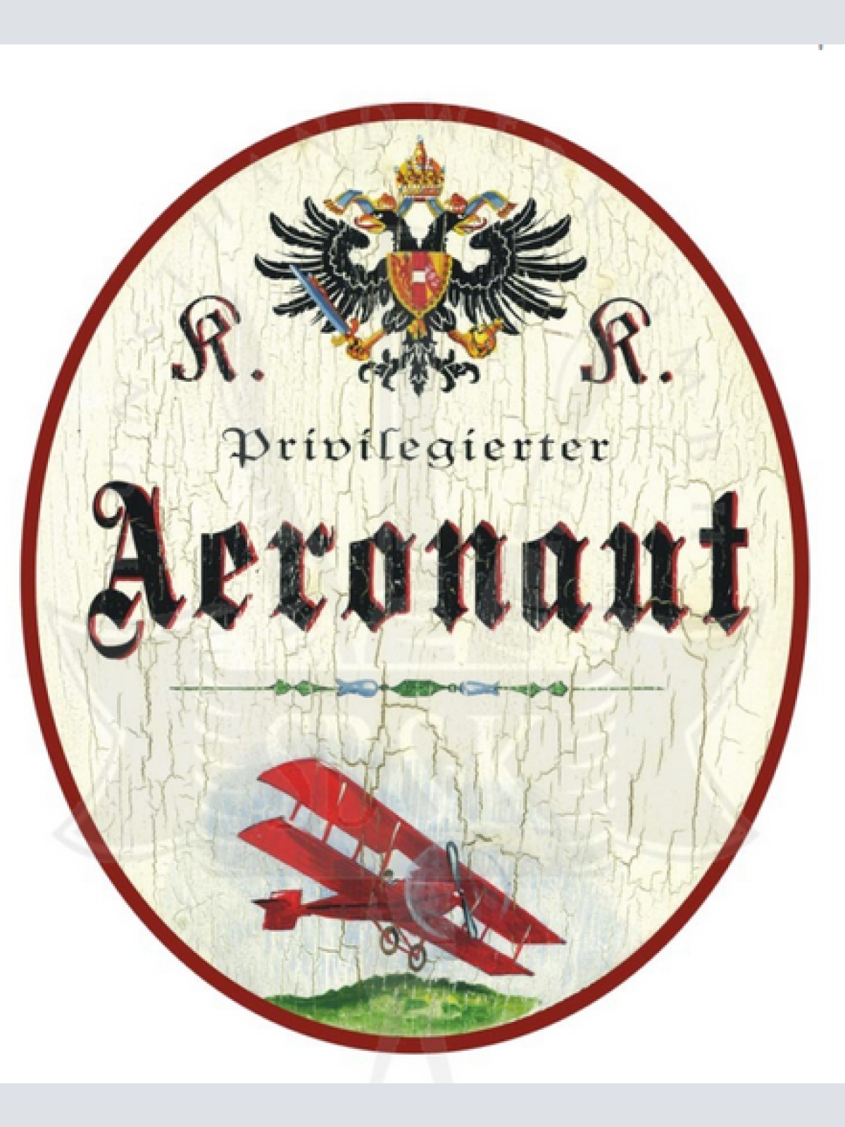 KuK Nostalgie Holzschild Privilegierter Areonaut- Flugzeug