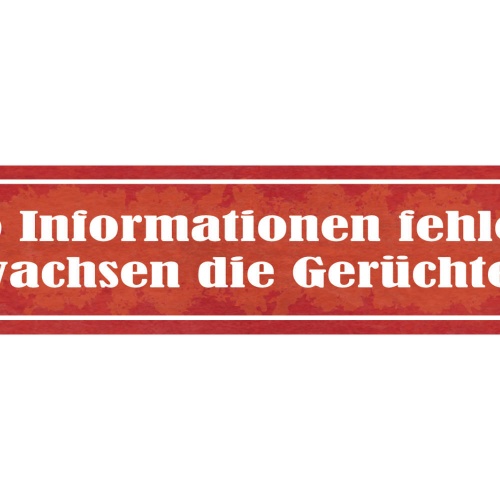 Schild Wo Informationen Fehlen Wachsen Die Gerüchte 46 x 10 Blech od. Holz