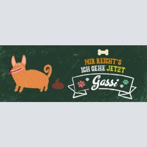 Schild mir reicht's ich gehe jetzt gassi hund tier liebe 27x10 blech od.holz