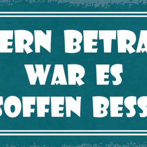 Schild Nüchtern Betrachtet War Es Besoffen Besser Alkohol 27x10 Blech od.Holz