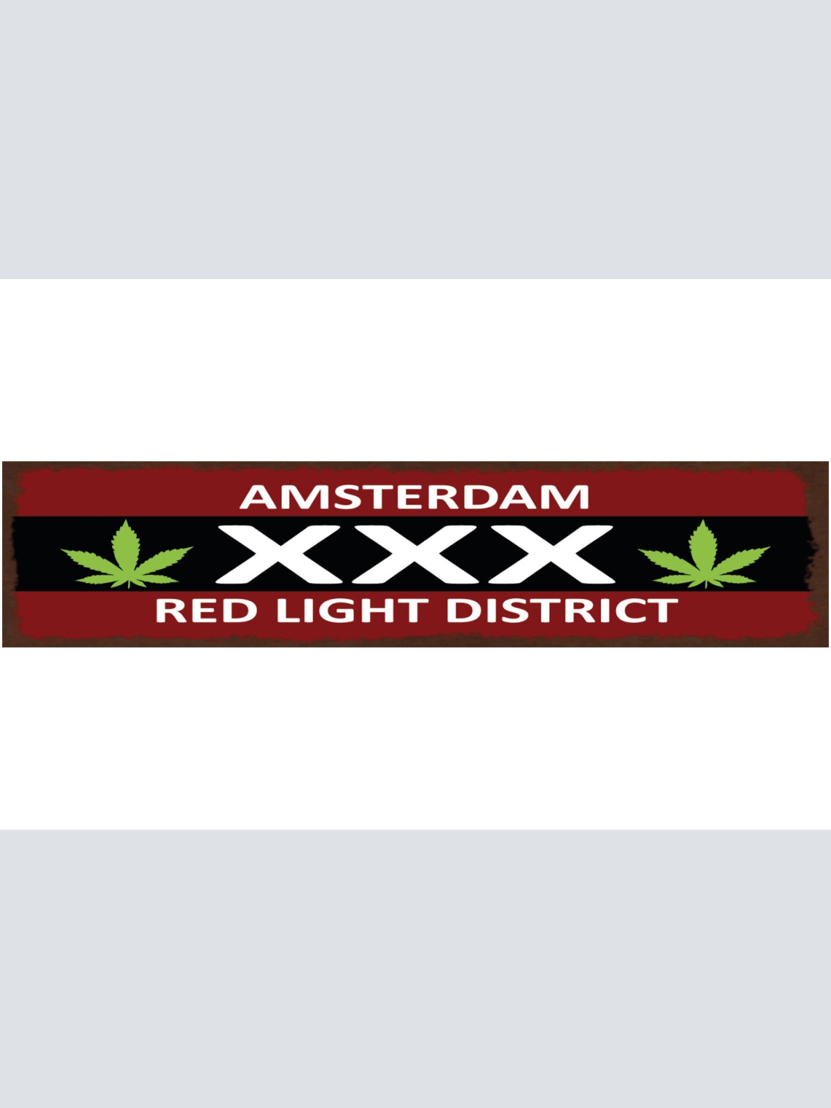 Schild Amsterdam Red Light District XXX Hanf Holland 46 x 10 Blech od.Holz