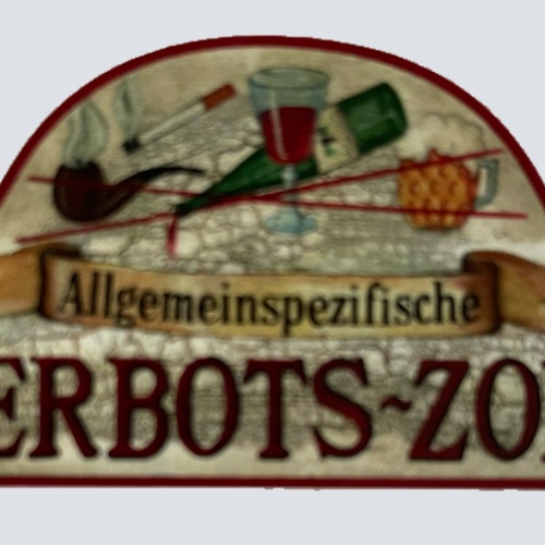 Nostalgie Holzschild Allgemeinspezifische Verbots-Zone Verboten Schild