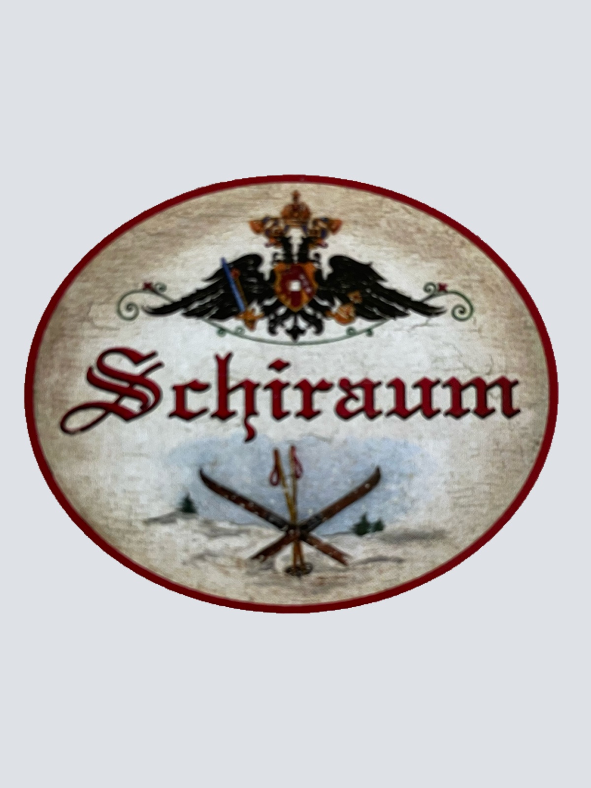 KuK Nostalgie Holzschild Schiraum Schi Fahren Winter Sport Schnee Schild