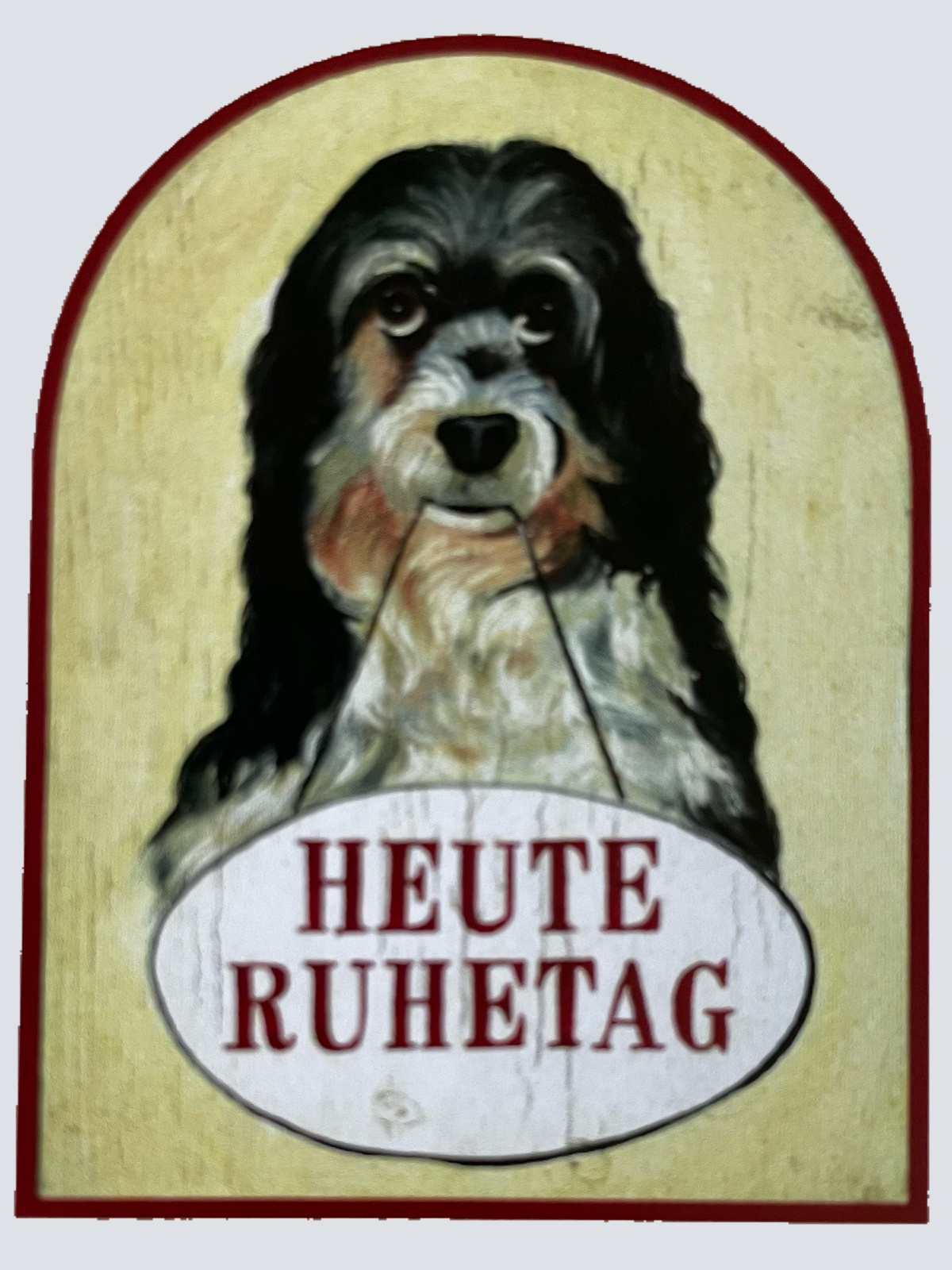Nostalgie Holzschild Heute Ruhetag Hund Frei Zu Geschlossen Ausruhen Schild
