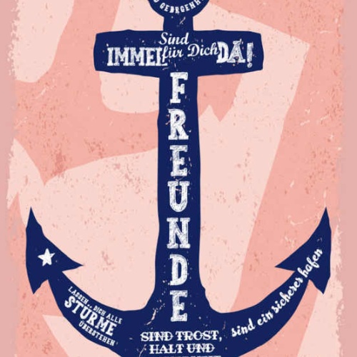 Schild Freunde Sind Trost Halt Sicherheit Immer Für Dich Da 27x10 Blech od.Holz