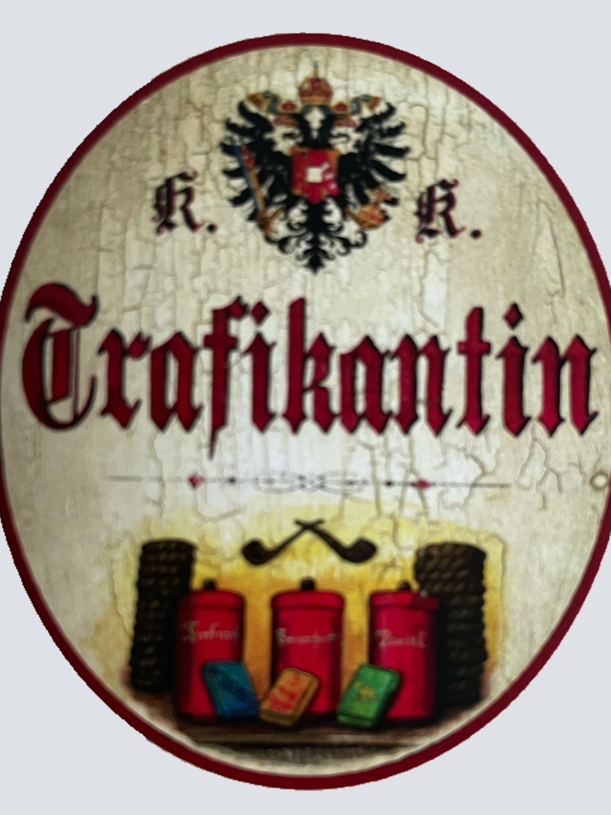 KuK Nostalgie Holzschild Trafikantin Tabak Trafik Kiosk Zigaretten Schild