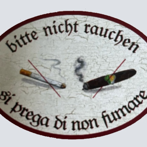 Nostalgie Holzschild Bitte Nicht Rauchen Si Prega Di Non Fumare Zigarette Schild