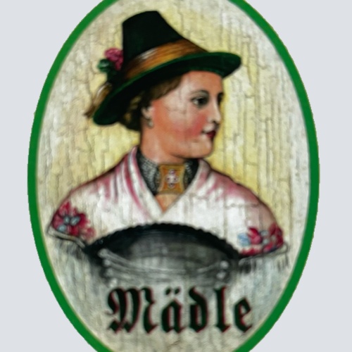 Nostalgie Holzschild Allgäu Mädle WC Toilette Klo Mädchen Damen Schild