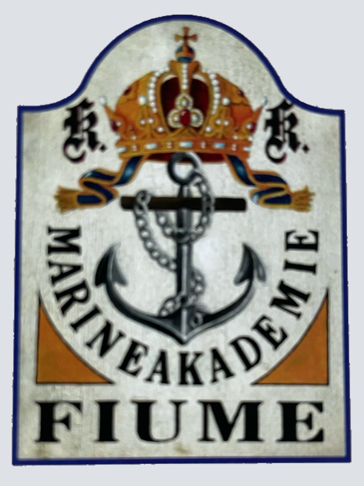 Nostalgie Holzschild KuK Marineakademie Fiume Freistaat Kroatien Schild