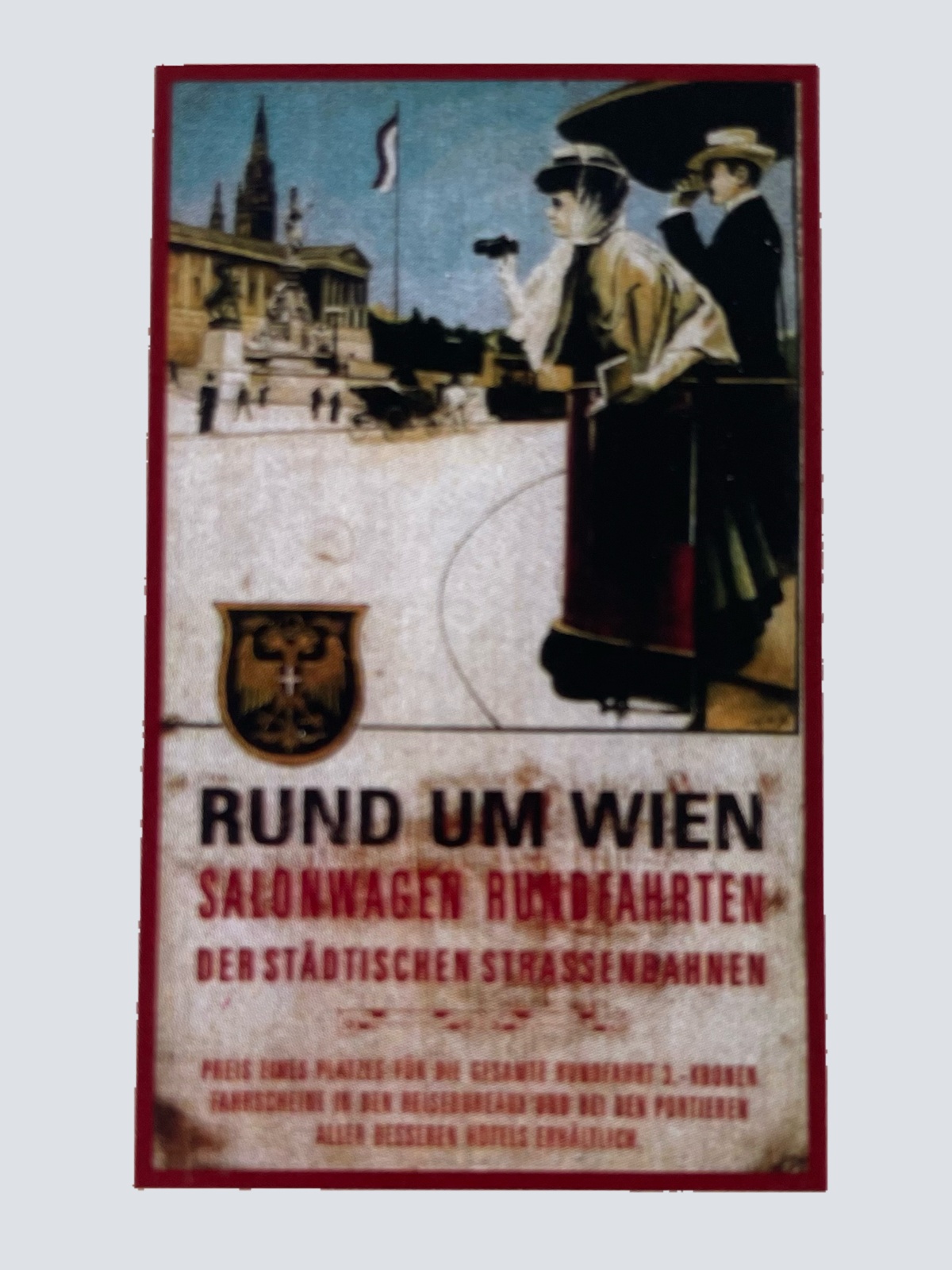 Nostalgie Holzschild Rund Um Wien Salonwagen Rundfahrten Schild