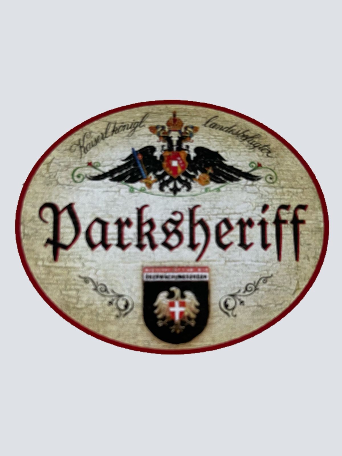 KuK Nostalgie Holzschild Parksheriff Parkplatz Parken Wachdienst Auto Schild