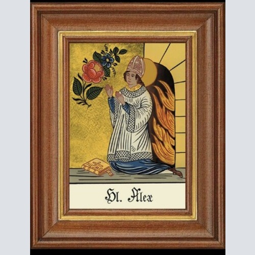 Hinterglasbild heiliger alex patronatsbild taufe namenspatron  12,7x16