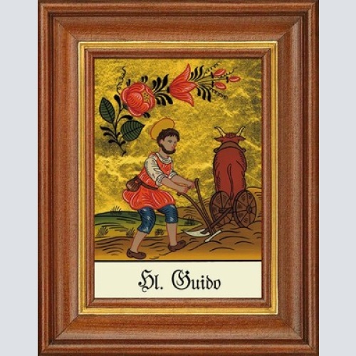 Hinterglasbild - heiliger guido - patronatsbild taufe namenspatron 12,7x16