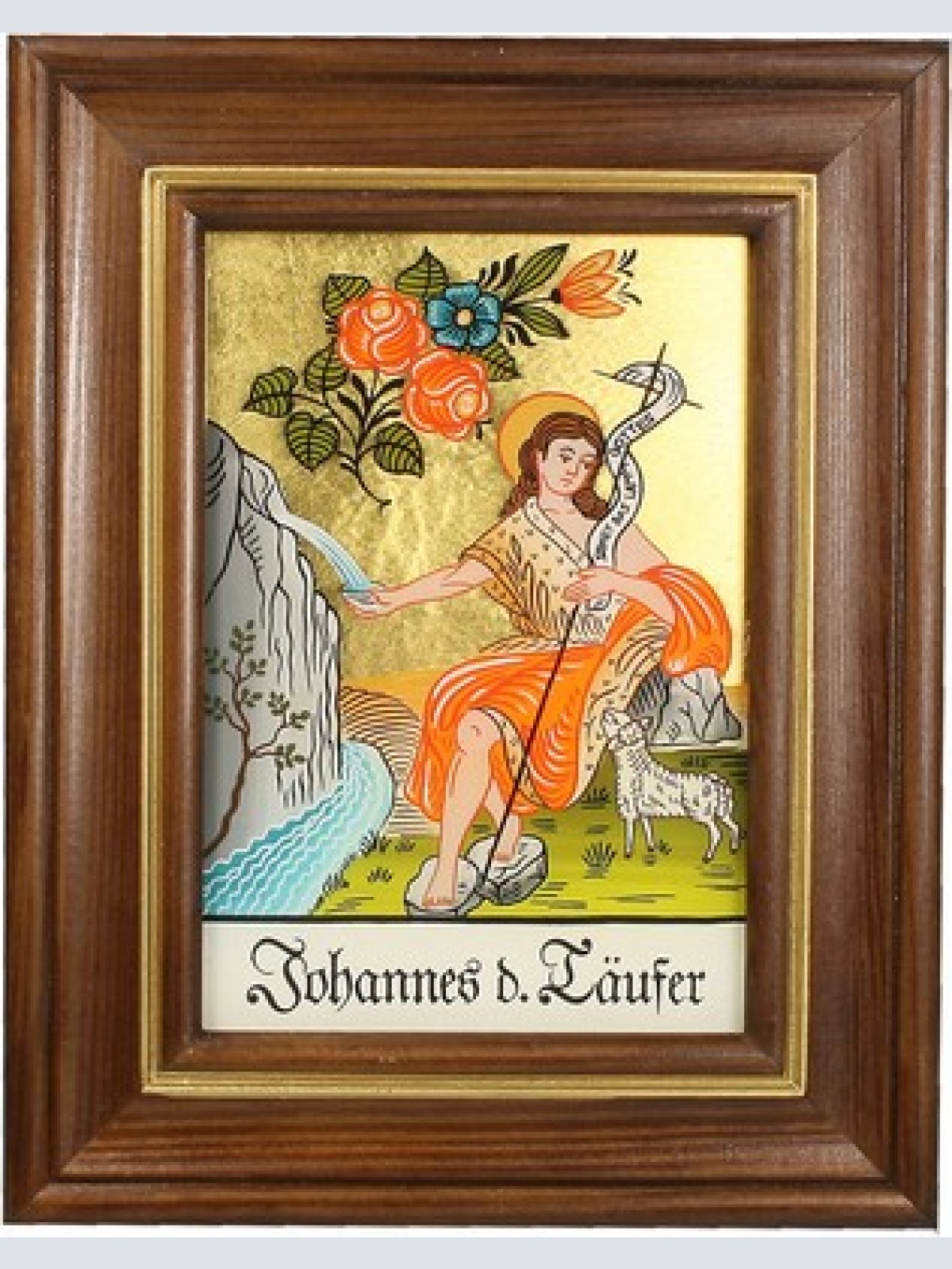 Hinterglaswerkstätten - Hinterglasbild/Patronatsbild Hl. Johannes d. Täufer mit