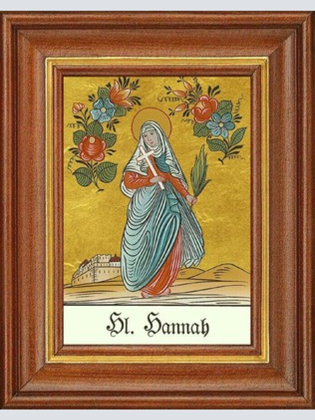 Hinterglasbild - heilige hannah - patronatsbild taufe namenspatron 12,7x16