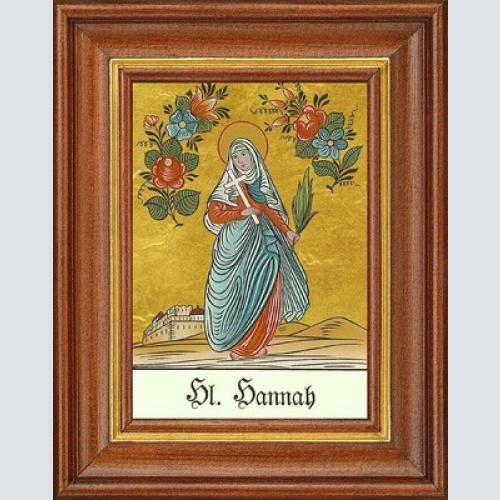 Hinterglasbild - heilige hannah - patronatsbild taufe namenspatron 12,7x16