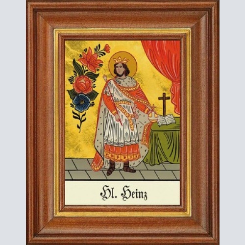 Hinterglasbild - heiliger heinz - patronatsbild taufe namenspatron 12,7x16