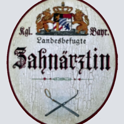 Nostalgie Holzschild Bayern Königlich Bayerische Landesbefugte Zahnärztin Schild